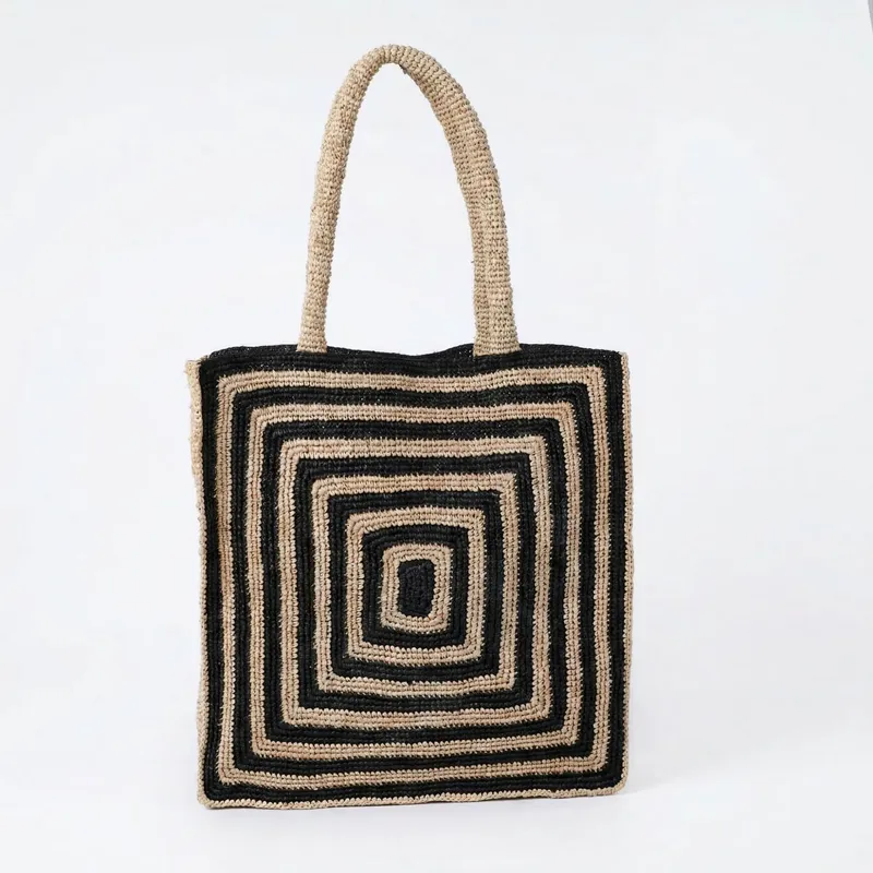 Luxury Bags & Leather Repair Of Atlanta - Striped raffia woven straw bag luxury