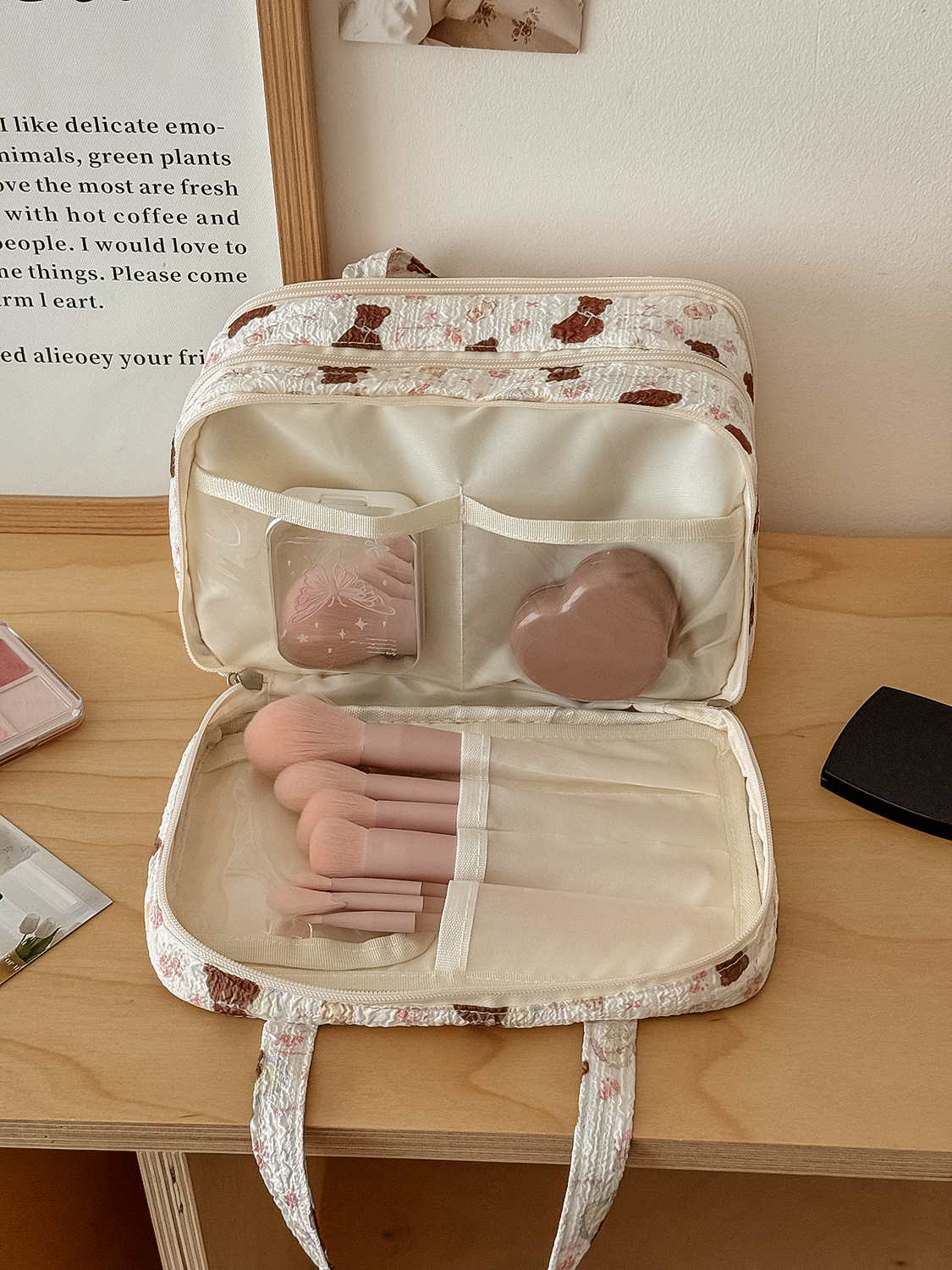 Airfriend Bear Makeup Bag Pouc – Luxury Quilted Bags recenzja i cena