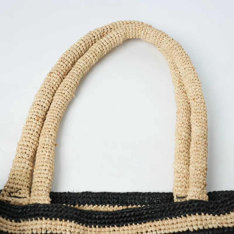 Striped raffia woven straw bag – Luxury Bags & Leather Repair Of Atlanta recenzja i cena