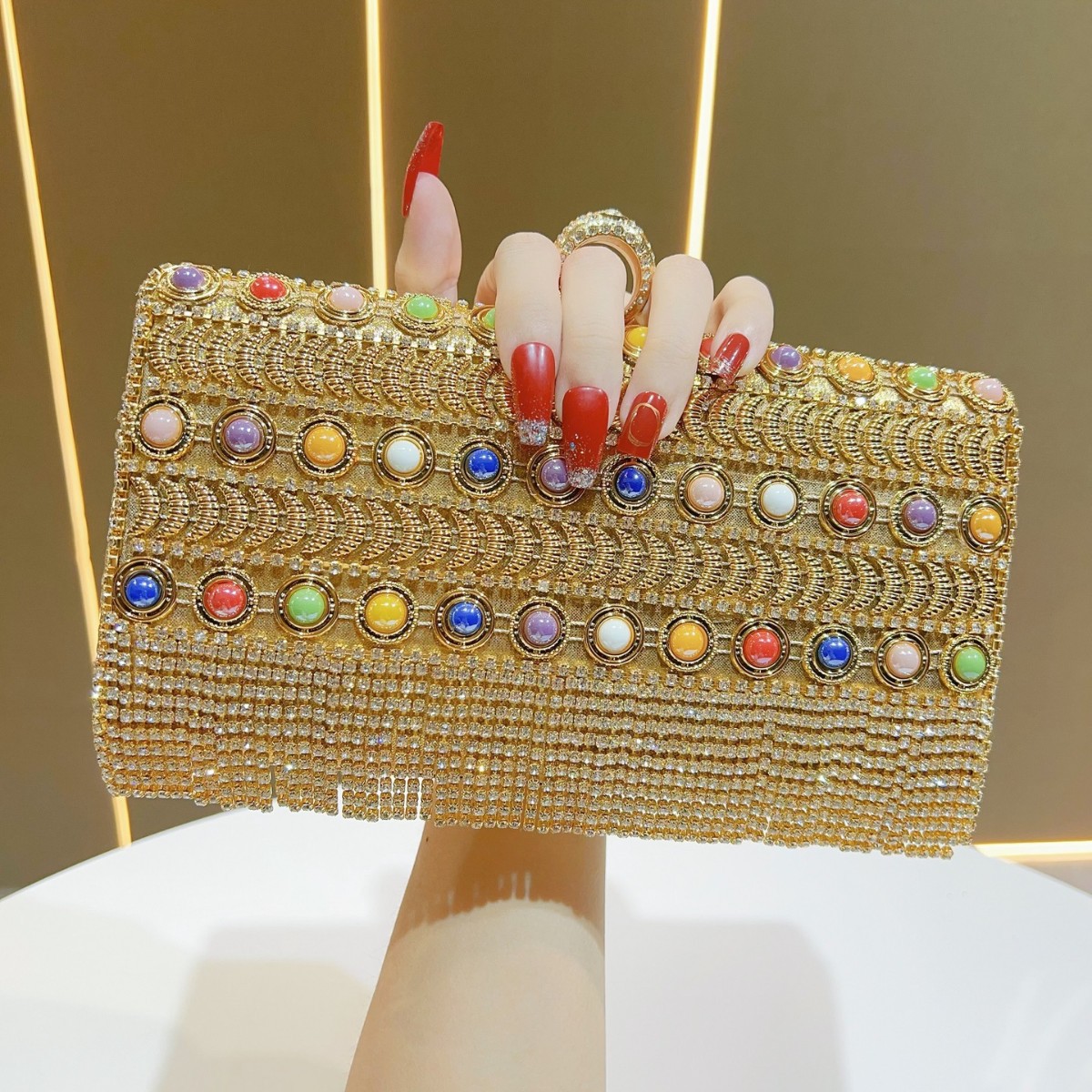 Luxury Rhinestone Tassel Gold  – Luxury Bags Europe recenzja i cena