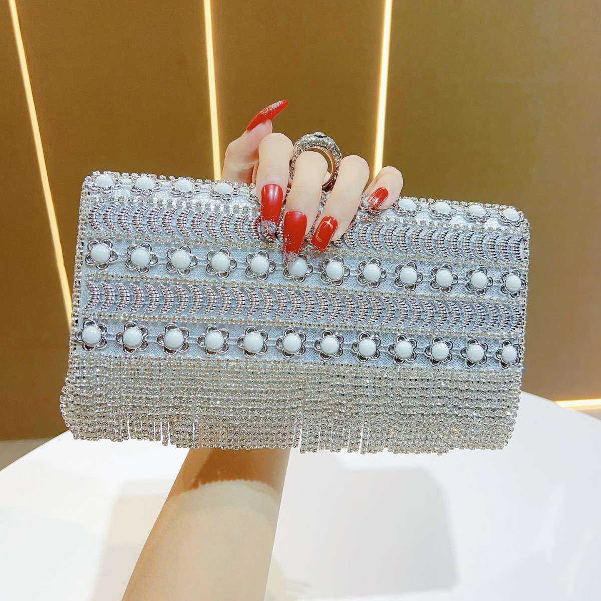 Luxury Rhinestone Tassel Gold  – Luxury Bags Europe recenzja i cena