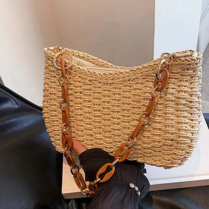 Straw Woven Shoulder Bag for W – Luxury Bags & Leather Repair Of Atlanta recenzja i cena